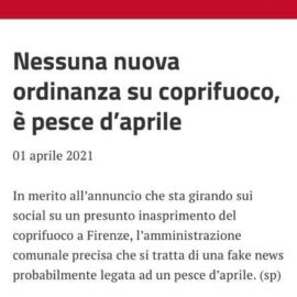 Ieri il nostro pesce d’aprile ha necessitato di una smentita